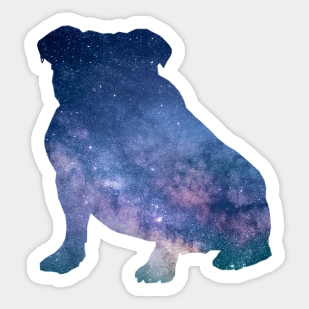 Bulldog Out of this World - Space Theme Dog Sticker by PawsitiveGifts